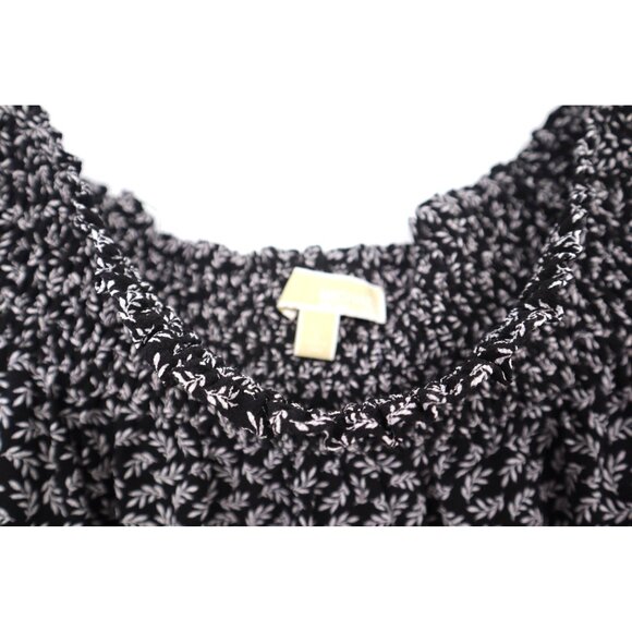 Michael Kors Floral Off-Shoulder Blouse Tie Sleeves L Lightweight & Breathable - Picture 2 of 8